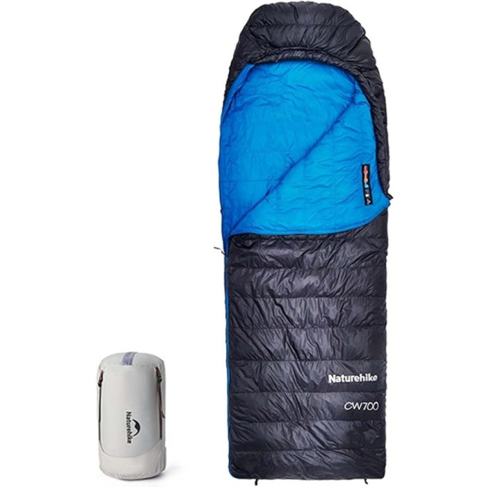 Спальний мішок Naturehike CW700 CNK2450WS048, p-р L, Black-Blue (6927595788134)