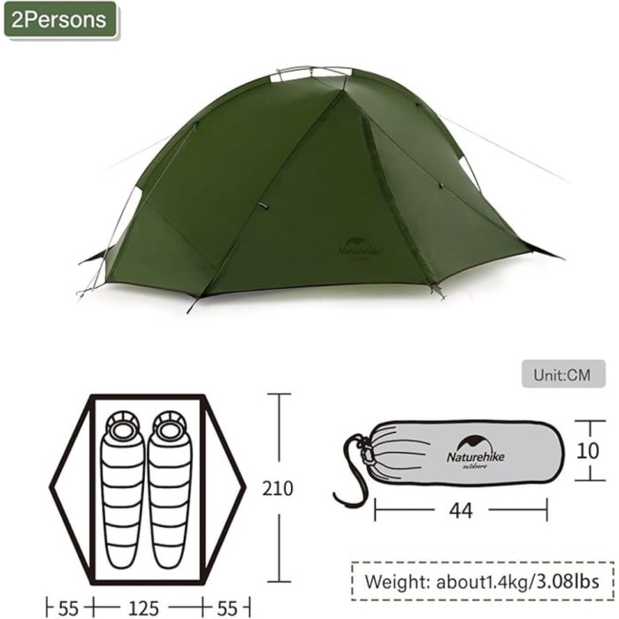Намет Naturehike Tagar NH17T180-J, Dark Green (6927595793183)