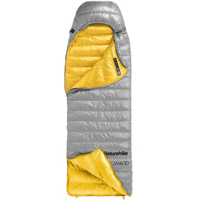 Спальний мішок Naturehike CW400 NH18C400-D, p-р M, Yellow-Grey (6927595794555)