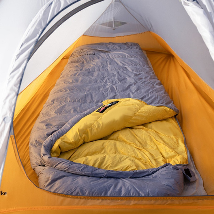 Спальний мішок Naturehike CW400 NH18C400-D, p-р M, Yellow-Grey (6927595794555)
