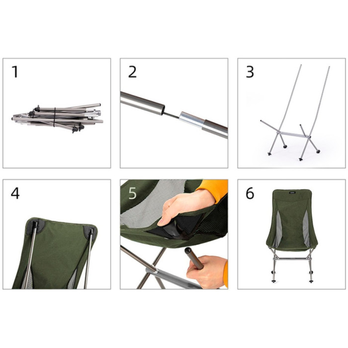 Крісло складане Naturehike YL06 NH18Y060-Z, aluminium, Green (6927595795866)