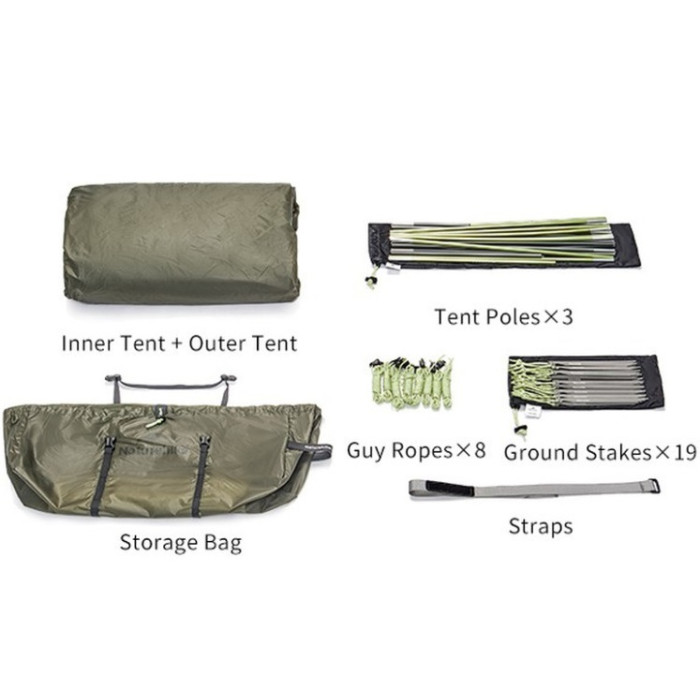 Намет Naturehike Opalus 2, UL, CNK2450WS036, Dark Green (6927595795903)