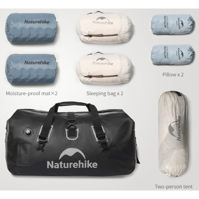 Водонепроникна дорожня сумка Naturehike CNK2450XB015, 90L, Black (6975641883753)
