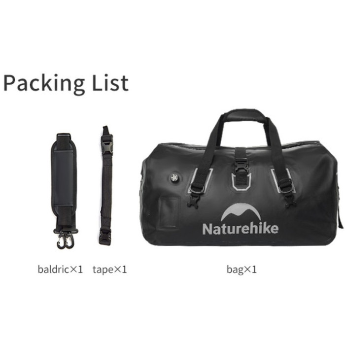 Водонепроникна дорожня сумка Naturehike CNK2450XB015, 60L, Black (6975641883760)