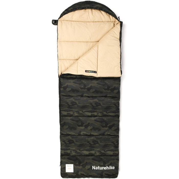 Спальний мішок Naturehike M320 CNK2350WS023, Left Zip, Green Camouflage (6975641889199)