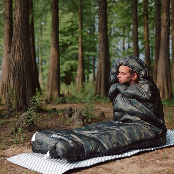 Спальний мішок Naturehike M320 CNK2350WS023, Left Zip, Green Camouflage (6975641889199)