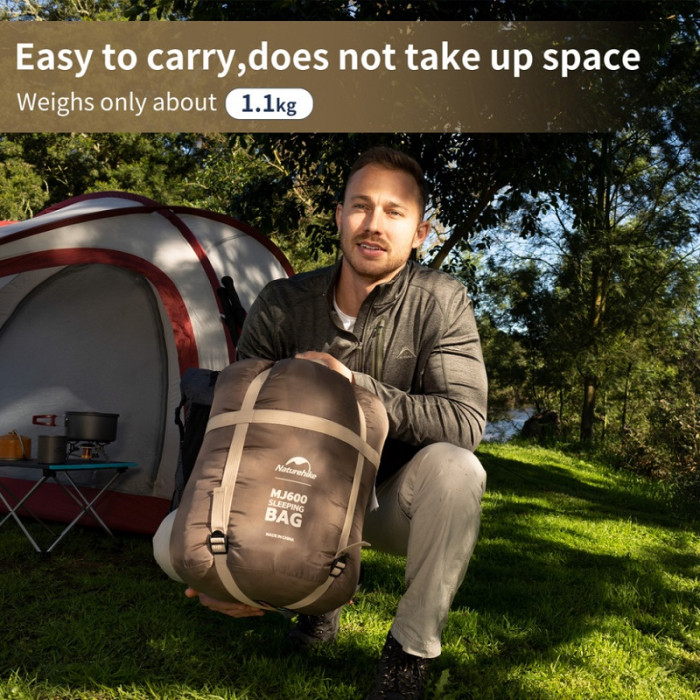 Спальний мішок Naturehike MJ600 CNK2300SD014, Brown (6976023923098)