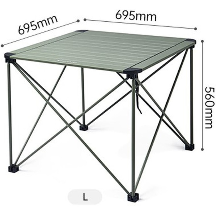 Стіл складаний Naturehike CNK2450JJ013, L, aluminium, Grey (6976507663243)