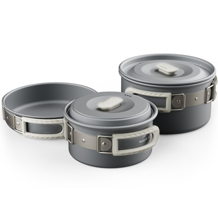 Набір посуду (2 каструлі, сковорідка) Naturehike CNK2450CF010, aluminium (6976507663335)