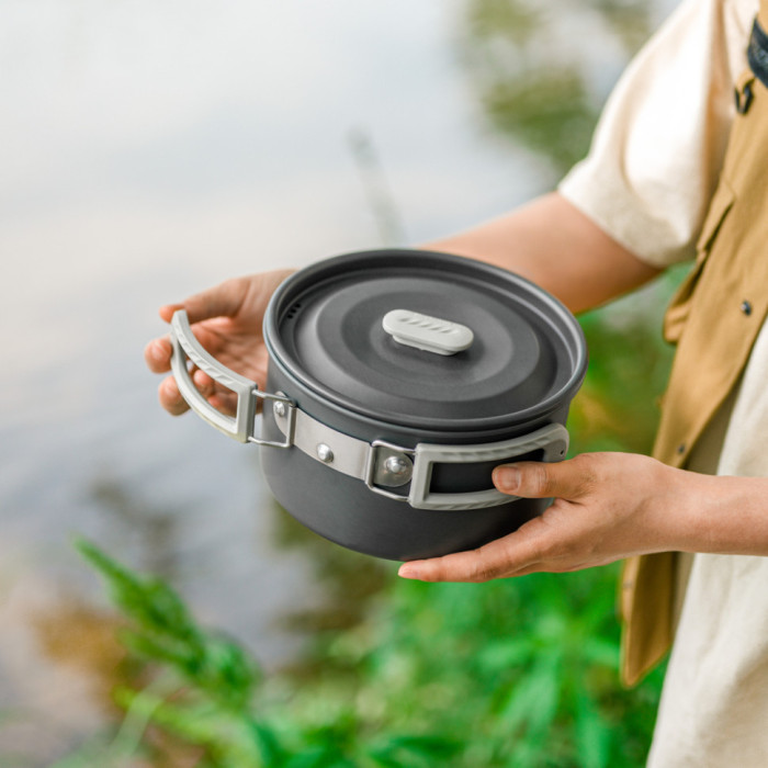  Набір посуду (2 каструлі, чайник, сковорідка) Naturehike CNK2450CF010, aluminium (6976507663281)