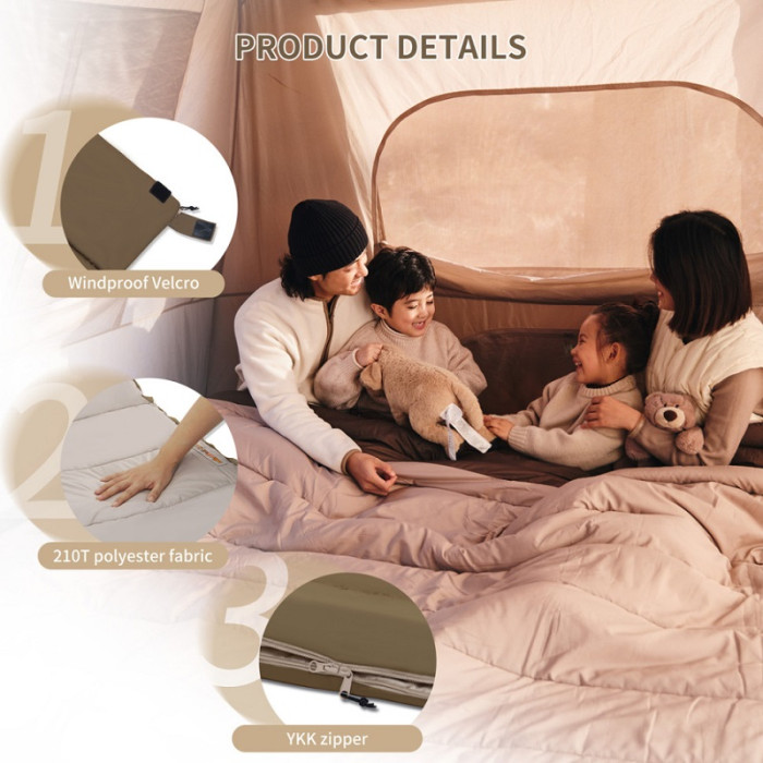 Спальний мішок двомісний Naturehike CNK2300019, Brown (6976507665230)