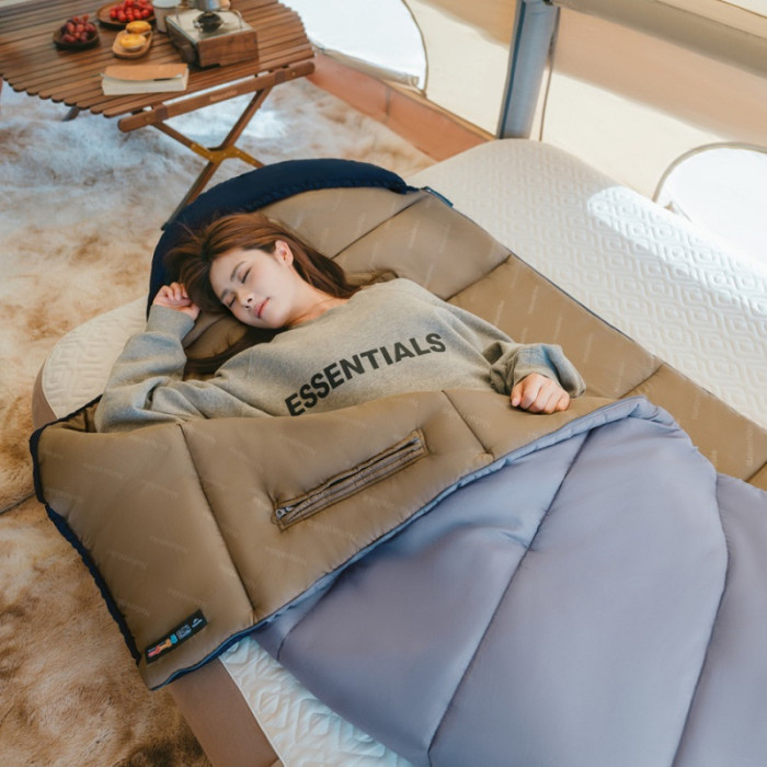 Спальний мішок Naturehike Sunny Day PL02 U350 CNK2550WS028, (6°C), Right Zip, Brown-Green (6977465868435)