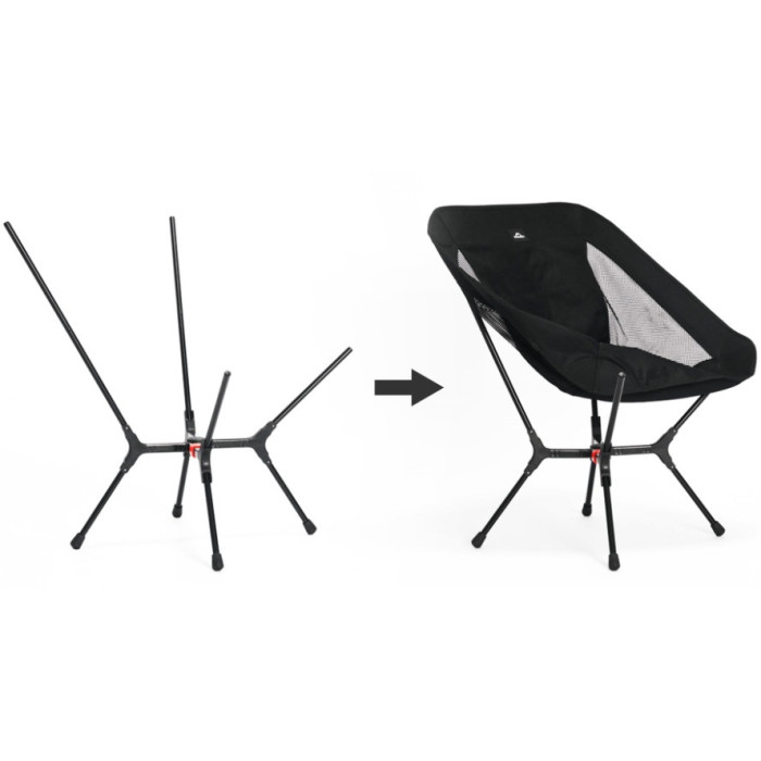 Стілець складаний ультралегкий Naturehike CNK2550JJ013 Yamami YL01, розмір М, Grey (6927595774816)
