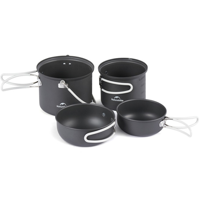 Набір посуду (2 каструлі, 2 кришки) Naturehike NH18T018-G, aluminium (6927595785515)