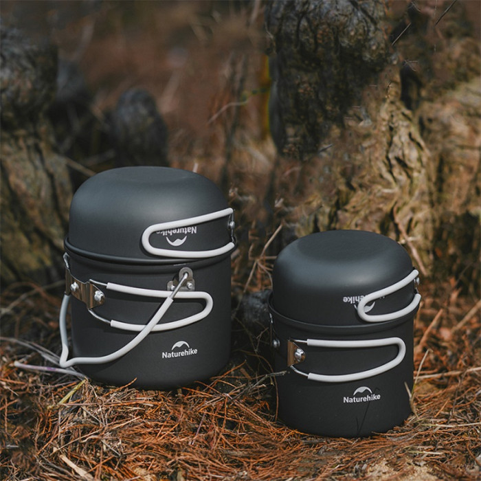 Набір посуду (2 каструлі, 2 кришки) Naturehike NH18T018-G, aluminium (6927595785515)