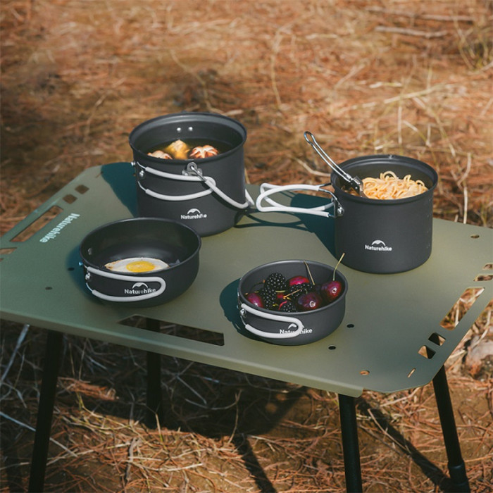 Набір посуду (2 каструлі, 2 кришки) Naturehike NH18T018-G, aluminium (6927595785515)