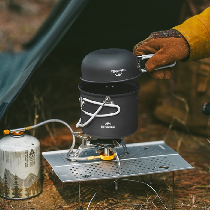 Набір посуду (2 каструлі, 2 кришки) Naturehike NH18T018-G, aluminium (6927595785515)