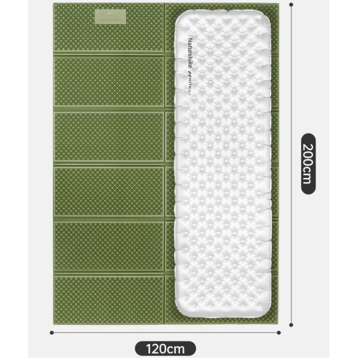 Килимок складаний подвійний IXPE Naturehike CNK2450WS044, 200x120х1.8 cm, Blue (6927595791097)