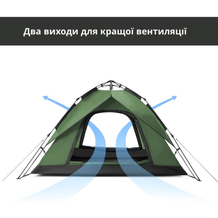 Намет Naturehike Automatic 3 NH21ZP008, Dark Green (6976023922336)