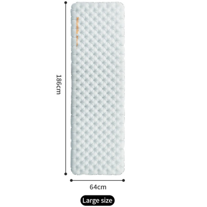 Надувний килимок Naturehike CNK2450WS012, 186x64 cm, Grey (6976507663359)