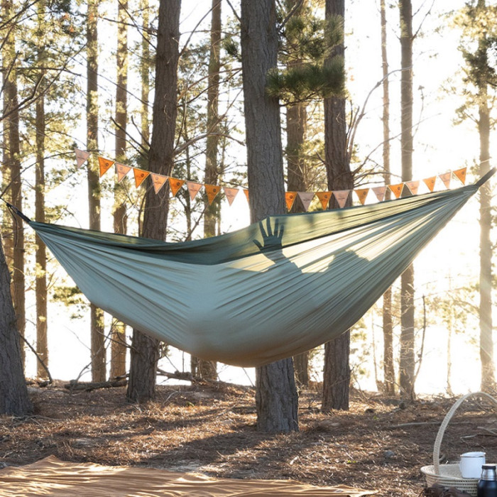 Гамак сверхлегкий Naturehike двойной NH21DC011, бело-зеленый (6977465862549)