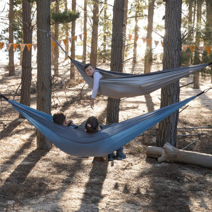 Гамак сверхлегкий Naturehike двойной NH21DC011, бело-зеленый (6977465862549)