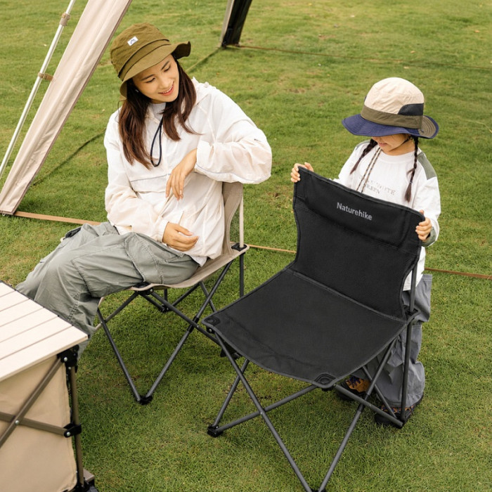 Кресло складное Naturehike Shan Lan T01 CNK2550JJ025, сталь, черный (6977465864628)