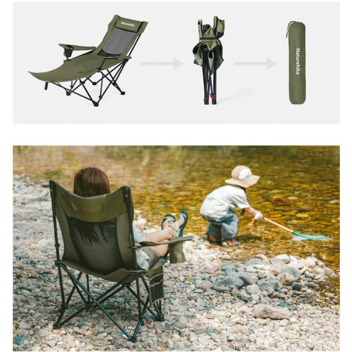Крісло-шезлонг Naturehike CNK2550JJ023 Nightfall T05, Steel, Khaki (6977465865700)