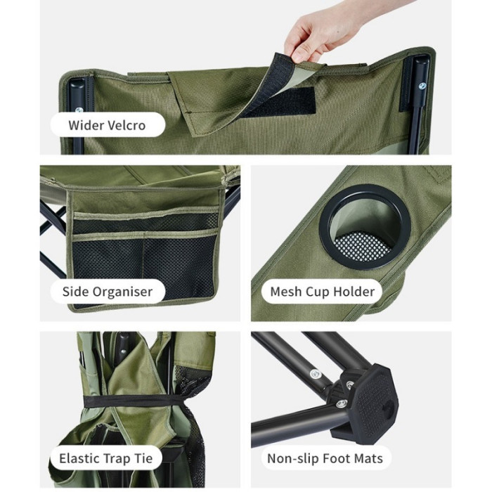 Крісло-шезлонг Naturehike CNK2550JJ023 Nightfall T05, Steel, Khaki (6977465865700)