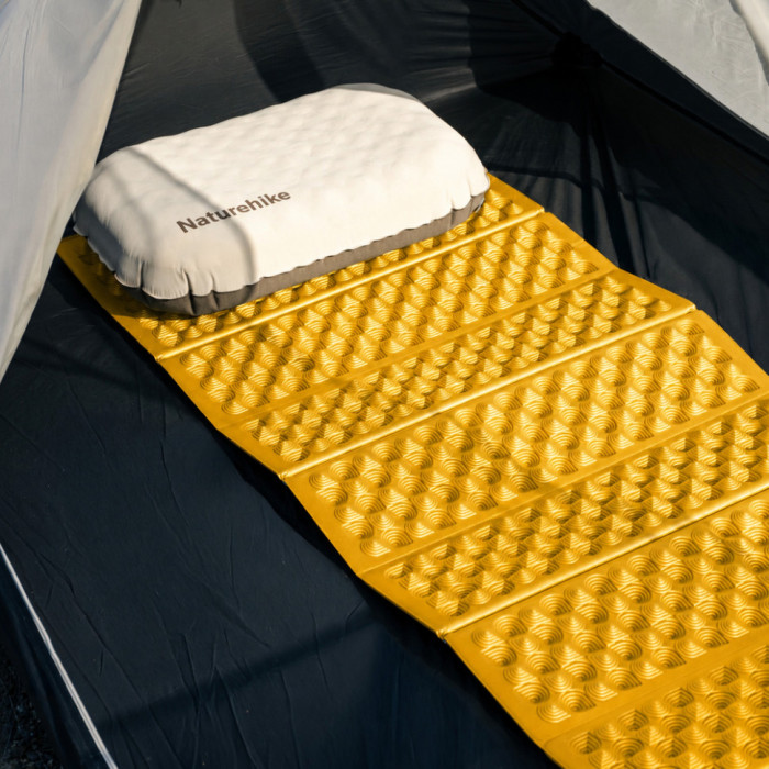 Коврик туристический складной одноместный IXPE Naturehike CNK2650WS010 с алюминиевой пленкой, 185x56x2.3 см, желтый (6977465865731)