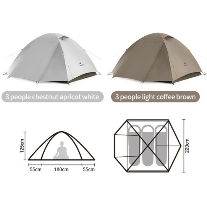 Намет Naturehike Greek Style 3 CNK2300ZP024, Brown (6977465866356)