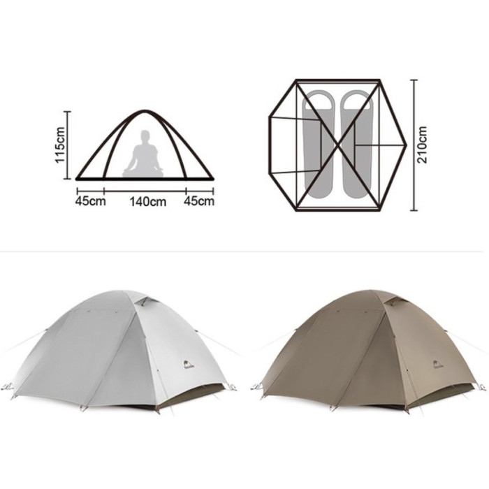 Намет Naturehike Greek Style 2 CNK2300ZP024, Brown (6977465866370)