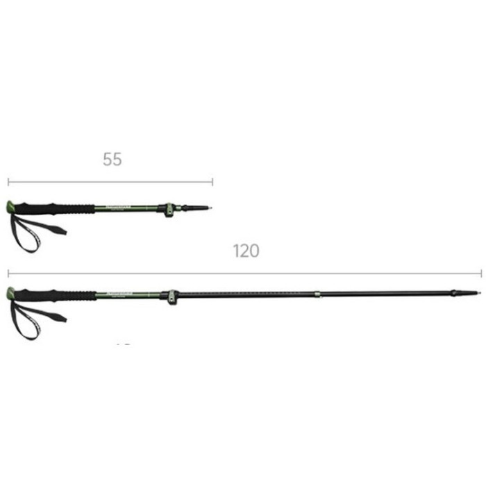 Трекінгова телескопічна палиця (1 шт) Naturehike Sunlit Terk Base CNK2550DS010, 55-120 cm, Green (6977465869371)