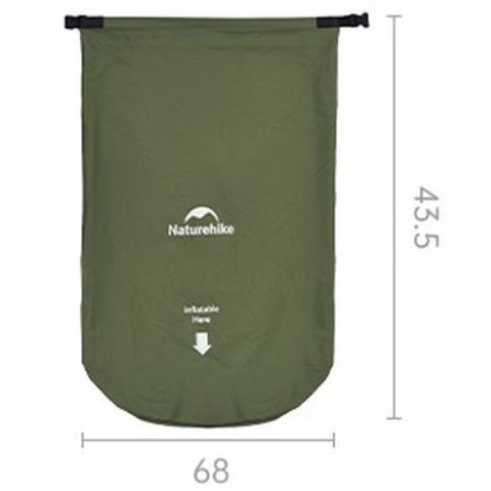 Матрац надувний подвійний із мішком для надування Naturehike CNK2550WS019, 65 mm, Green (6977465869593)