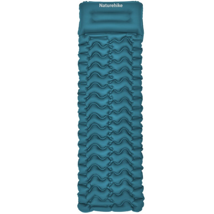 Матрац надувний одинарний із мішком для надування Naturehike CNK2550WS019, 65 mm, Blue (6977465869647)