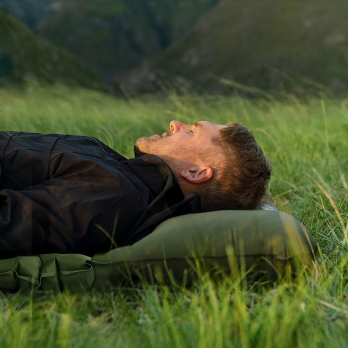 Матрац надувний подвійний із мішком для надування Naturehike CNK2550WS019, 65 mm, Green (6977465869593)