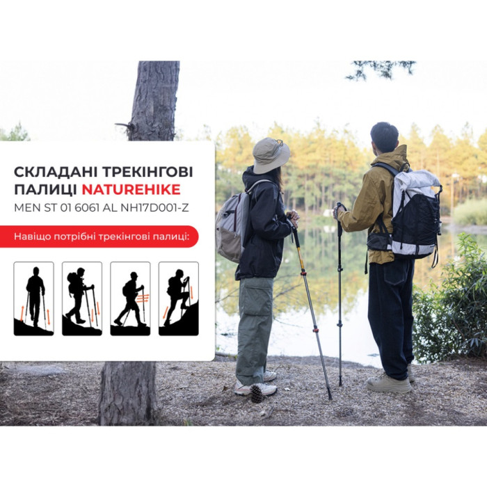 Трекінгові палиці (2 шт) Naturehike Men ST 01 6061 AL NH17D001-Z, 61-135 cm, Blue (6975641885603_2)