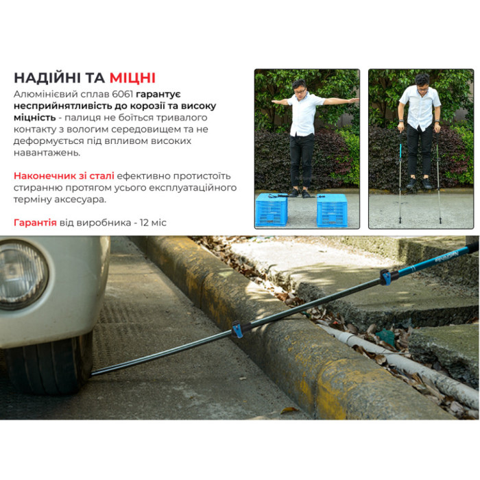 Трекінгові палиці (2 шт) Naturehike Men ST 01 6061 AL NH17D001-Z, 61-135 cm, Blue (6975641885603_2)