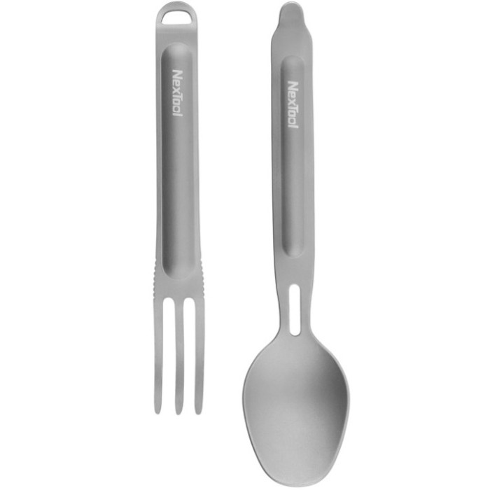 Туристичний набір ложка-виделка NexTool Titanium Tableware Set, титан (NE20132)