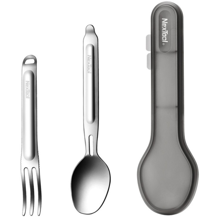 Туристичний набір ложка-виделка NexTool Portable Stainless Steel Tableware, нержавіюча сталь (NE20133)