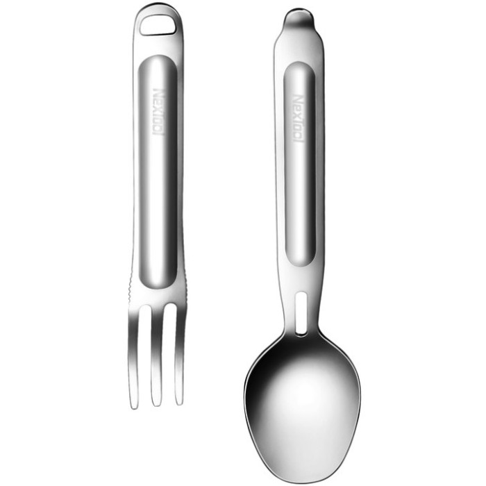 Туристичний набір ложка-виделка NexTool Portable Stainless Steel Tableware, нержавіюча сталь (NE20133)