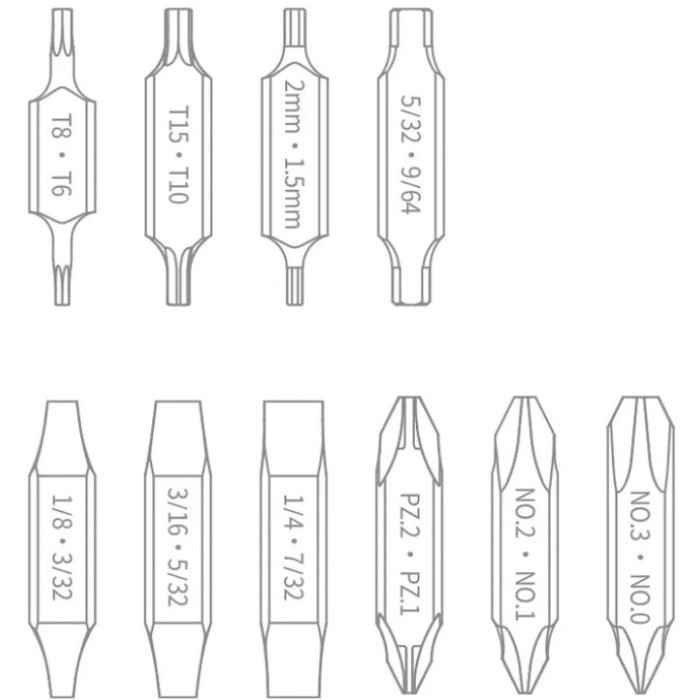 Набір біт для мультитулів NexTool Flagship Captain та Pocket tool (NE20296)