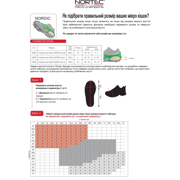 Ледоступы Nortec Nordic Acid Green (100X0)