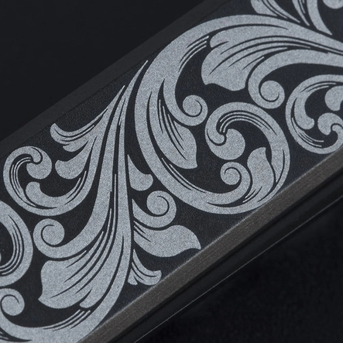 Ніж складаний Ocaso Engraved Titanium Solstice, Scroll + Black Blade (10ESB)
