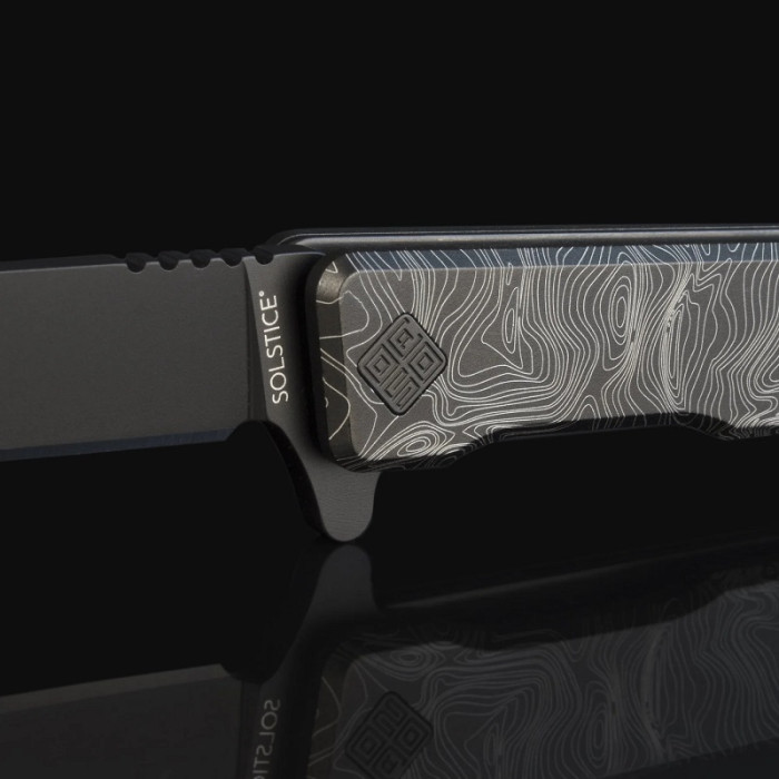 Нож складной Ocaso Engraved Titanium Solstice, Topo + Black Blade (10ETB)