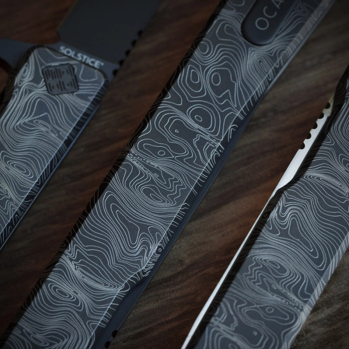 Нож складной Ocaso Engraved Titanium Solstice, Topo + Black Blade (10ETB)