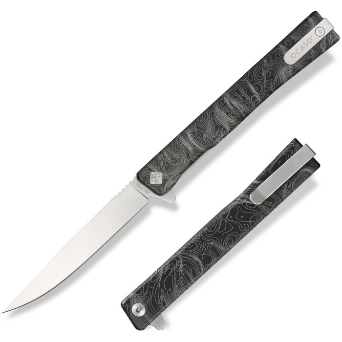 Ніж складаний Ocaso Engraved Titanium Solstice, Topo + Satin Blade (10ETS)