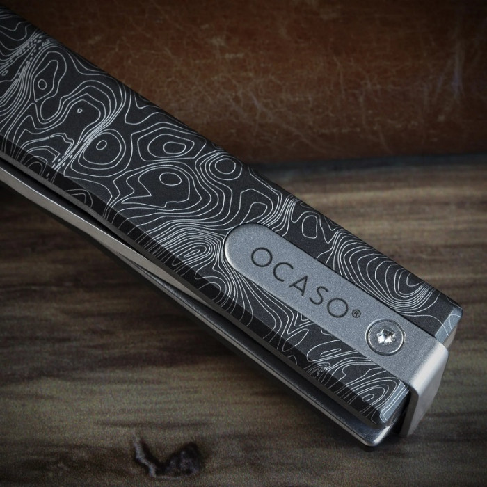 Ніж складаний Ocaso Engraved Titanium Solstice, Topo + Satin Blade (10ETS)
