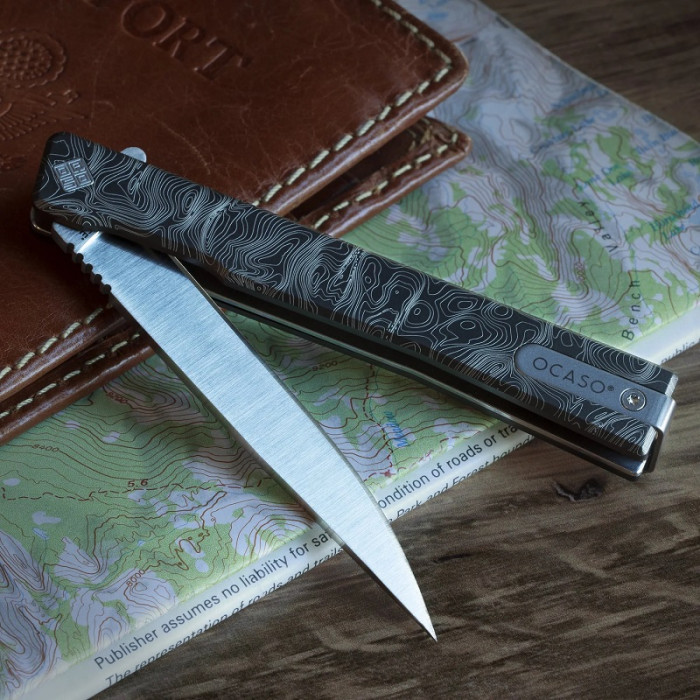 Ніж складаний Ocaso Engraved Titanium Solstice, Topo + Satin Blade (10ETS)