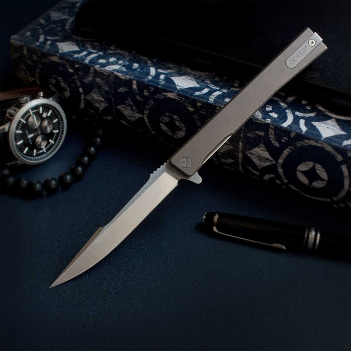 Нож складной Ocaso Solstice, Harpoon, Titanium, Satin (9HTS)